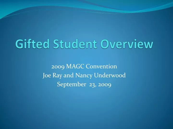 gifted student overview