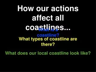 How our actions affect all coastlines...