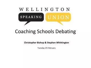 Coaching Schools Debating