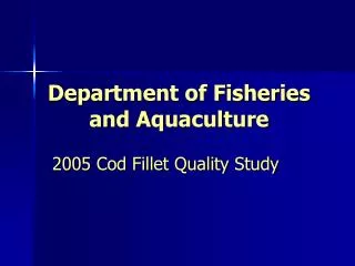 Department of Fisheries and Aquaculture
