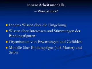 innere arbeitsmodelle was ist das