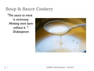 Soup &amp; Sauce Cookery