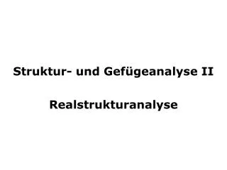 struktur und gef geanalyse ii