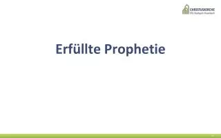 erf llte prophetie