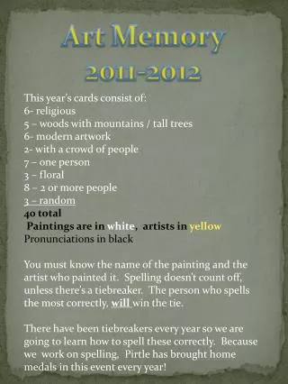 Art Memory 2011-2012