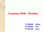 Language Skills - Reading