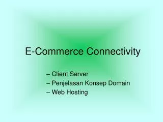 e commerce connectivity