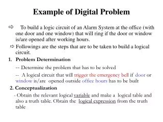 Example of Digital Problem
