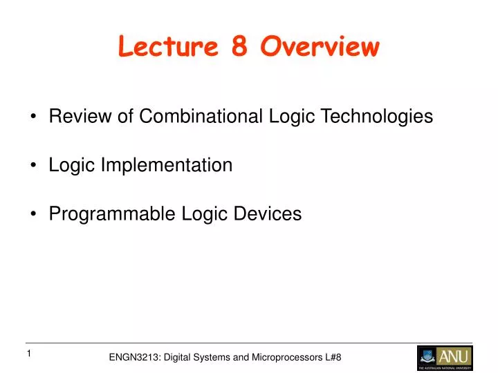 lecture 8 overview