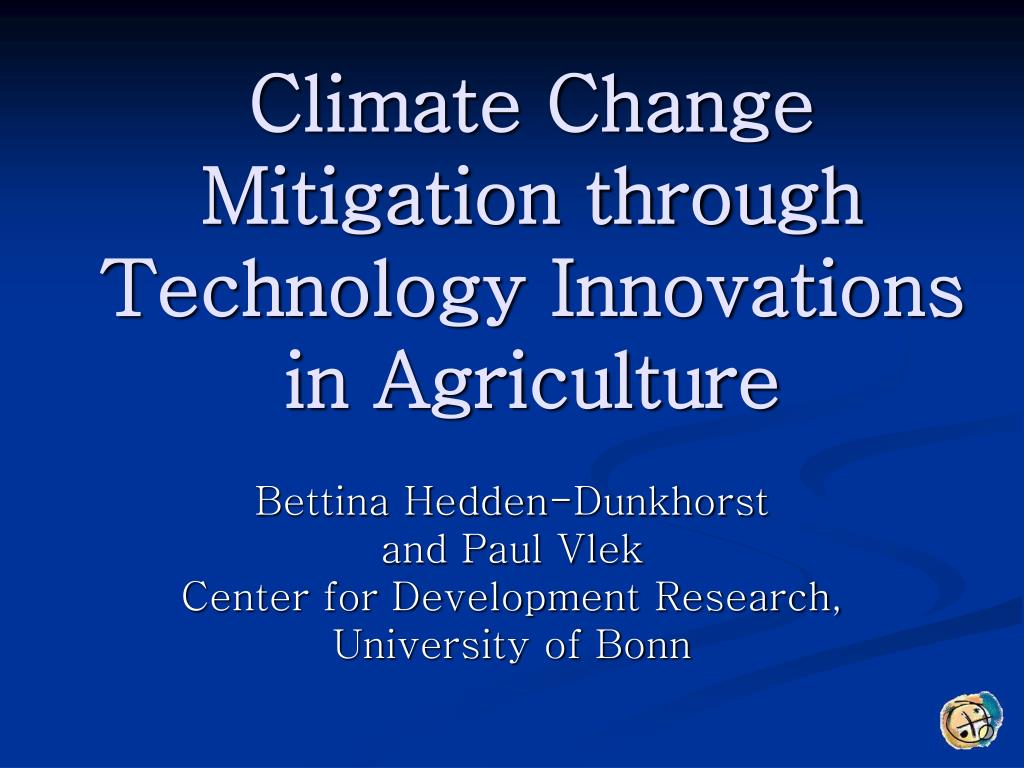 PPT - Climate Change Mitigation through Technology Innovations in ...