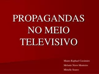 propagandas no meio televisivo
