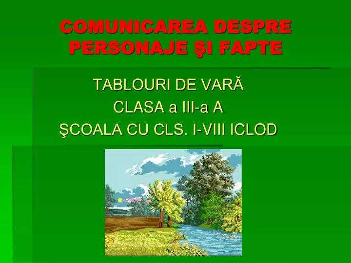 comunicarea despre personaje i fapte