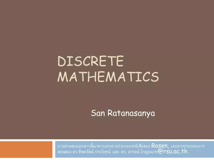 PPT - Discrete Mathematics PowerPoint Presentation, Free Download - ID ...