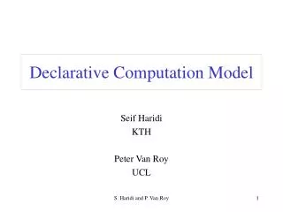Declarative Computation Model