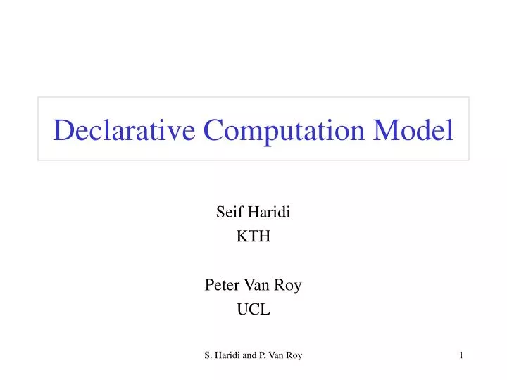 declarative computation model
