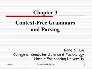 Chapter 3 Context-Free Grammars and Parsing