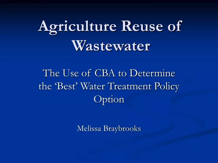 agriculture reuse of wastewater