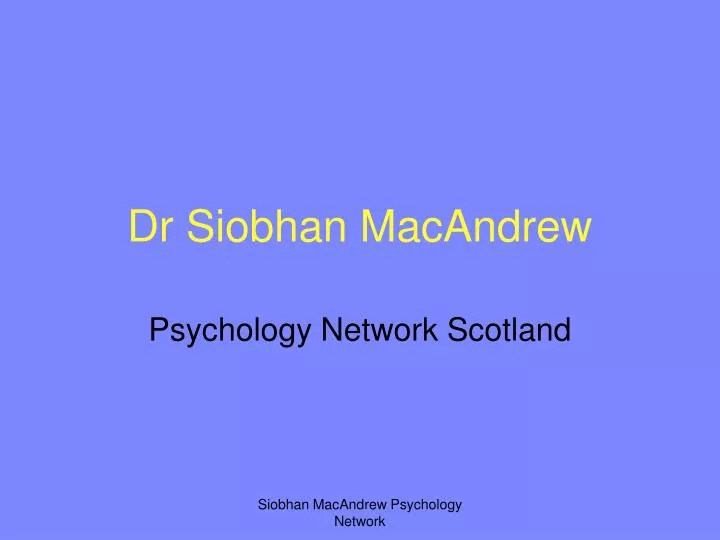 dr siobhan macandrew