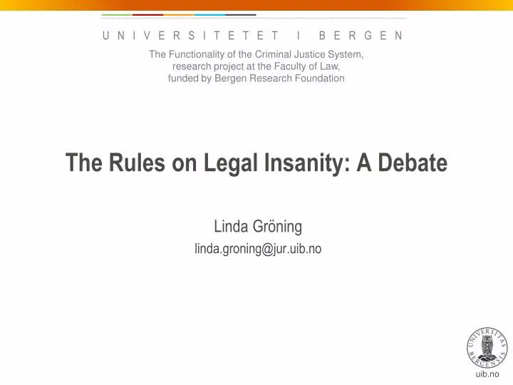 the rules on legal insanity a debate