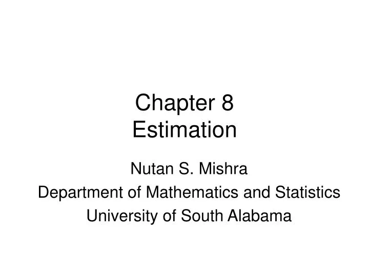 chapter 8 estimation