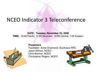 NCEO Indicator 3 Teleconference