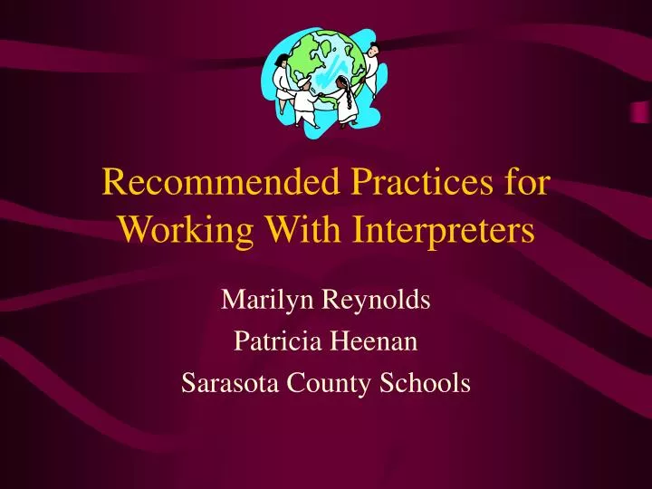 recommended practices for working with interpreters