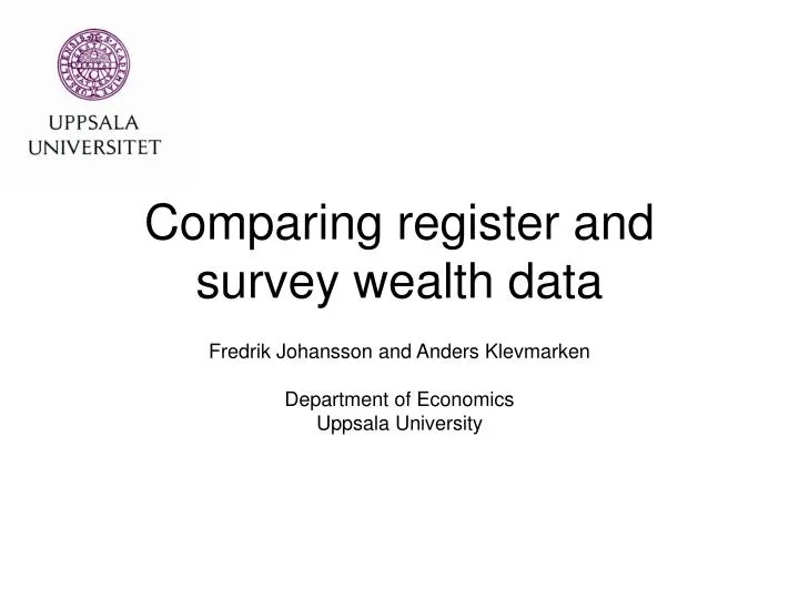 comparing register and survey wealth data