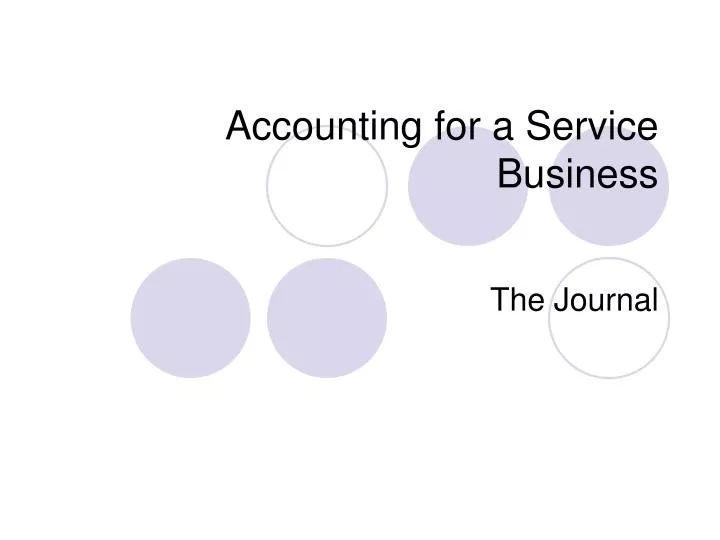 accounting for a service business
