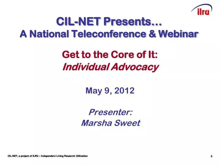 cil net presents a national teleconference webinar