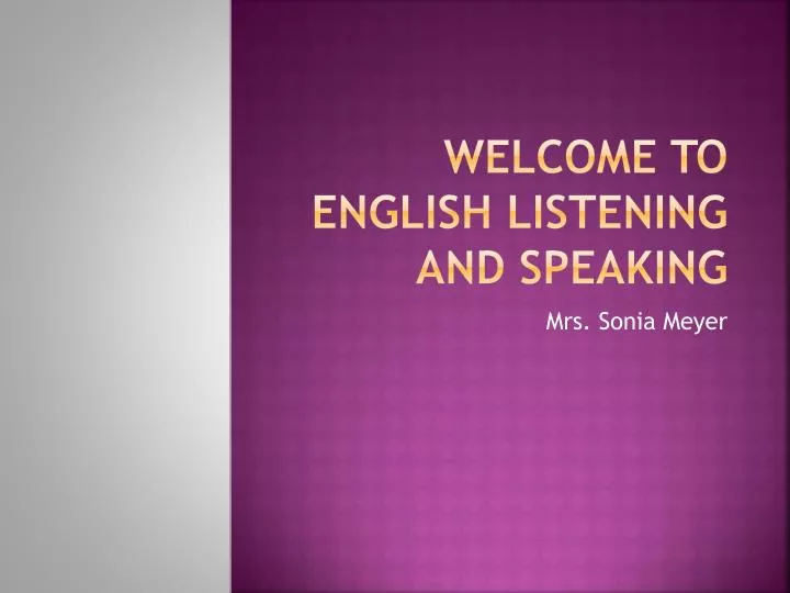 welcome to english listening and speaking