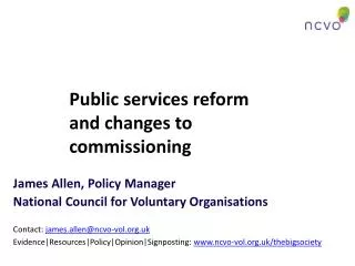 Public services reform and changes to commissioning