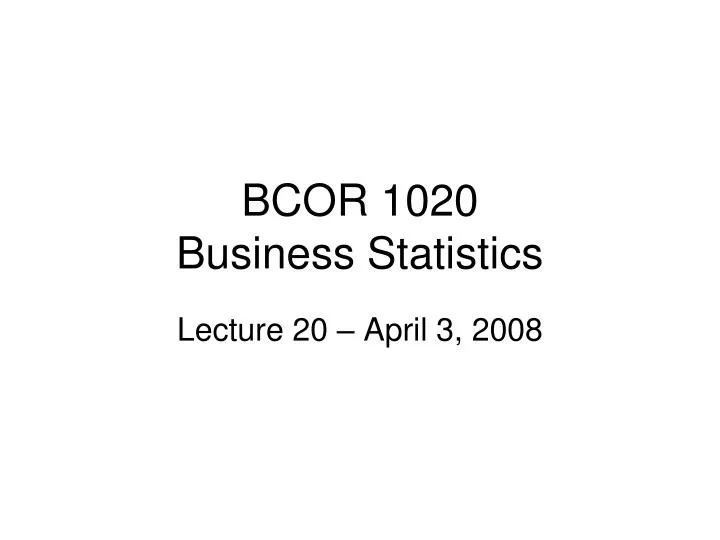 bcor 1020 business statistics
