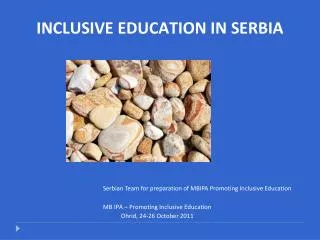 INCLUSIVE EDUCATION IN SERBIA