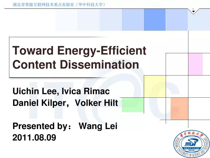 toward energy efficient content dissemination