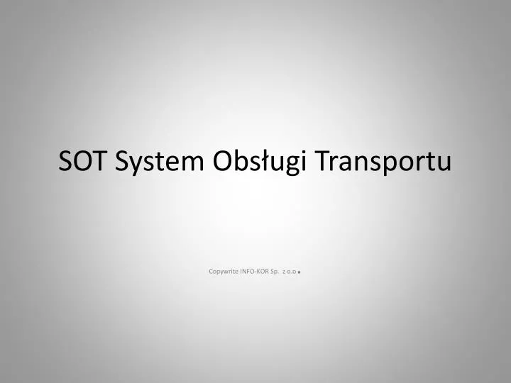 sot system obs ugi transportu