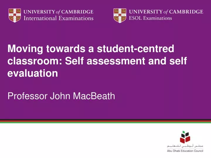 moving towards a student centred classroom self assessment and self evaluation