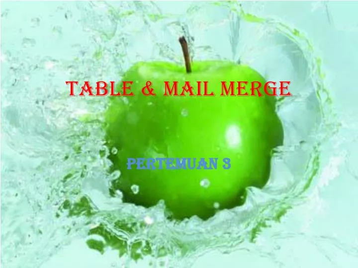 table mail merge
