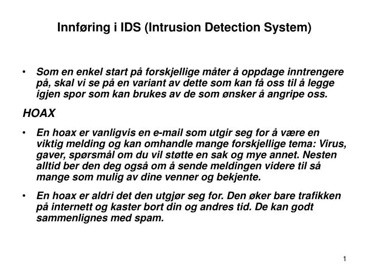 innf ring i ids intrusion detection system