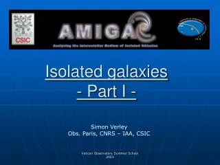 Isolated galaxies - Part I -