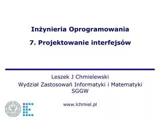 in ynieria oprogramowania 7 projektowanie interfejs w