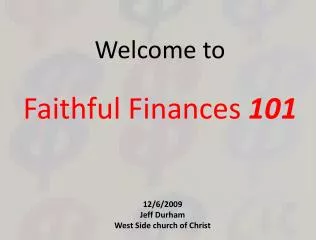 Faithful Finances 101