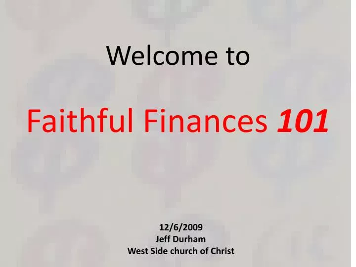 faithful finances 101