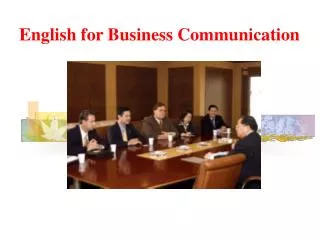 English for Business Communication