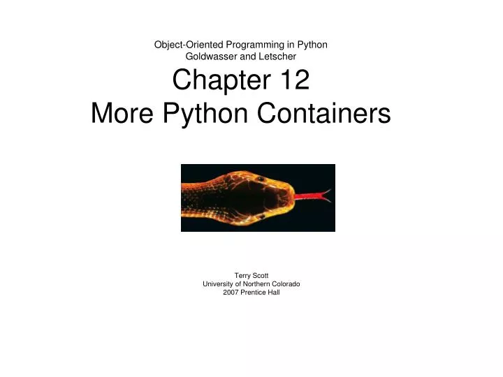 object oriented programming in python goldwasser and letscher chapter 12 more python containers