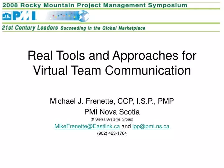 real tools and approaches for virtual team communication