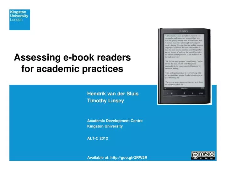 assessing e book readers for academic practices