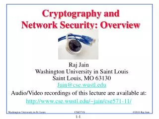 Cryptography and Network Security: Overview