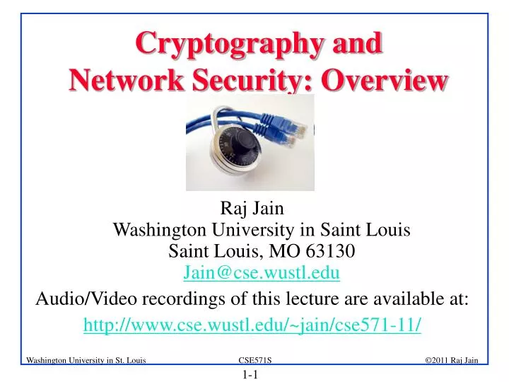 cryptography and network security overview