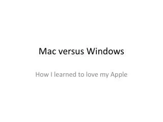 Mac versus Windows