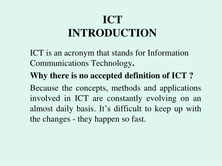 ict introduction